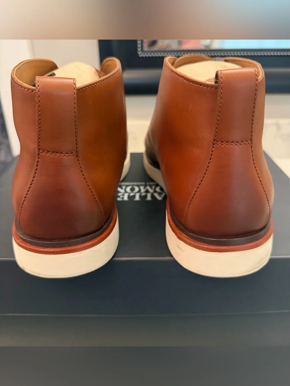 Allen Edmonds Brown Leather Chukka Boots with White Sole 11 